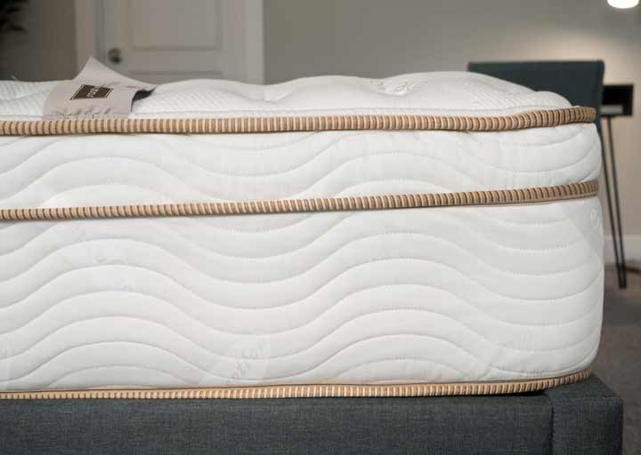 An image of the Saatva Mattress from the side.