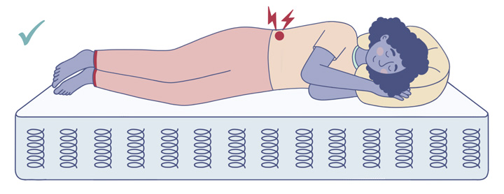 Woman With Back Pain Sleeping On An Innerspring Mattress